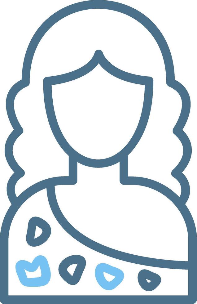 Cavewoman Line Two Colour Icon Design vector