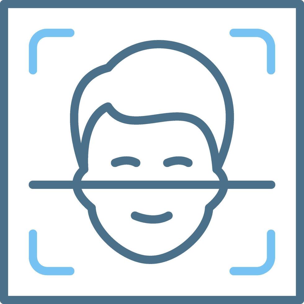 Face Scan Line Two Colour Icon Design vector