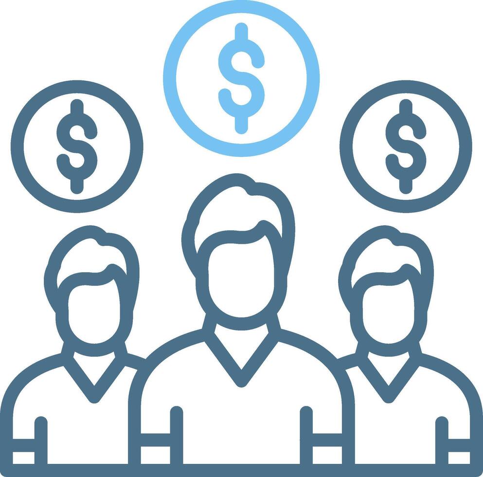 Leadership Line Two Colour Icon Design vector