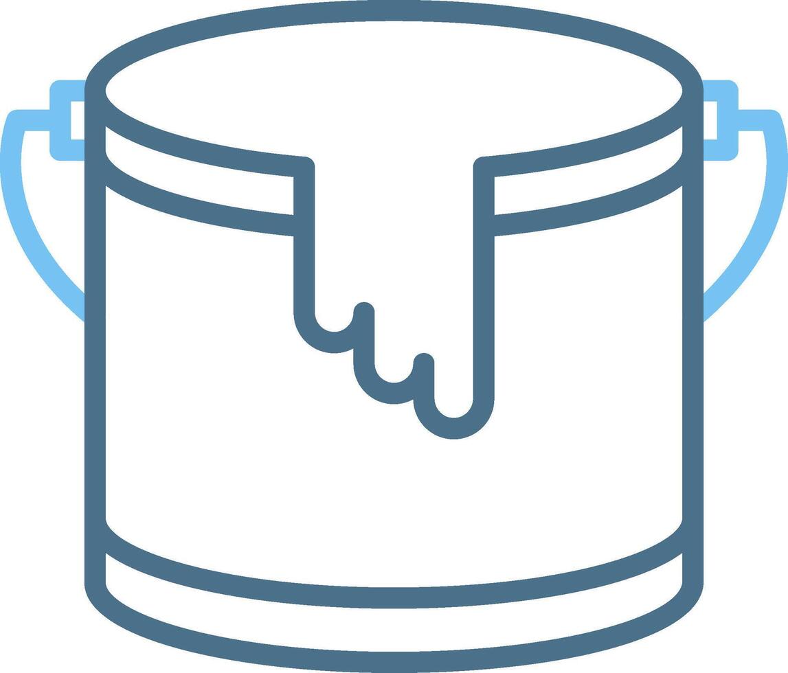 Paint Bucket Line Two Colour Icon Design vector