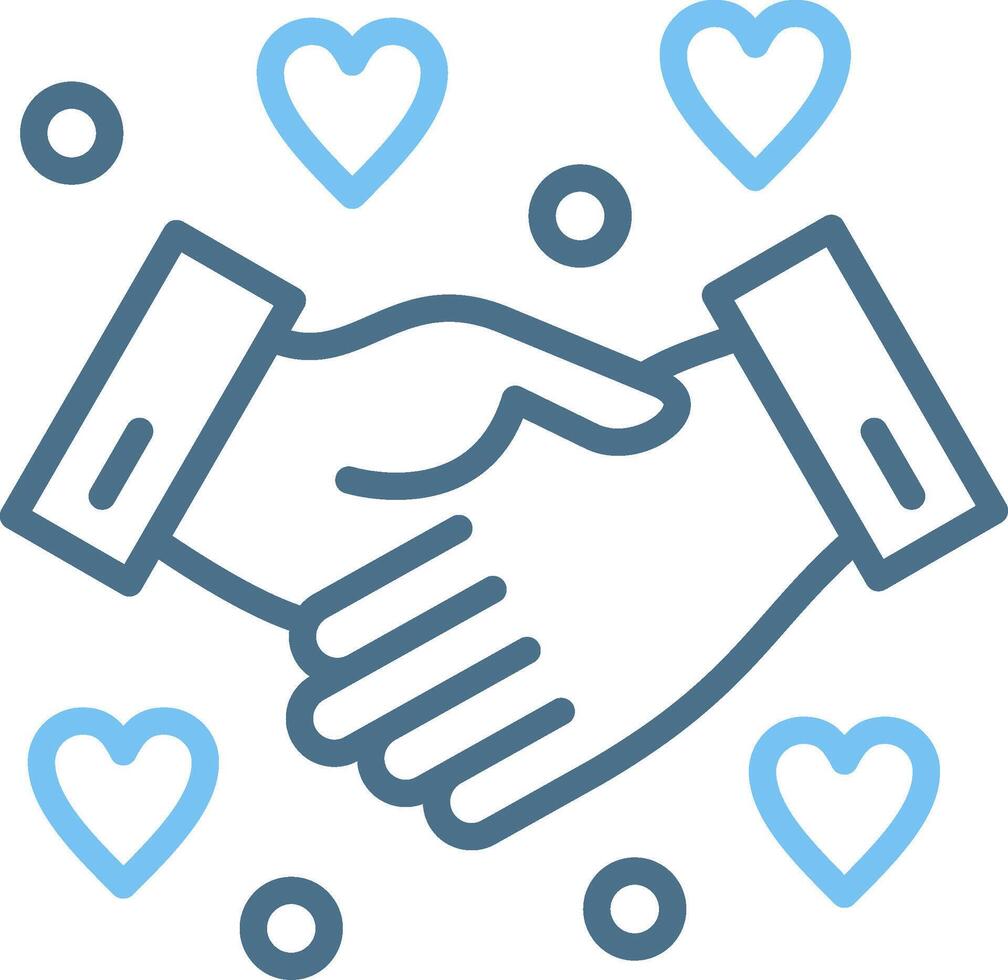 Shaking hands Line Two Colour Icon Design vector