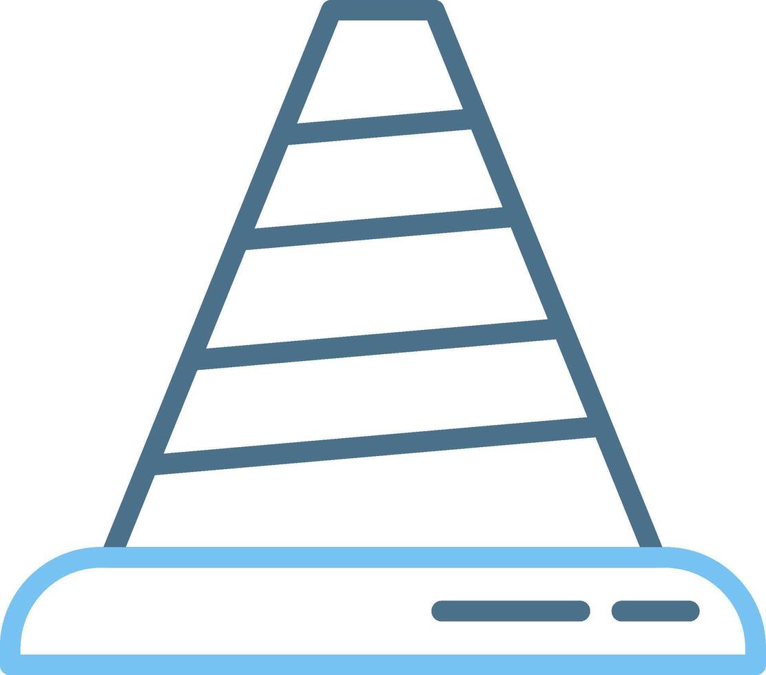 Traffic Cone Line Two Colour Icon Design vector