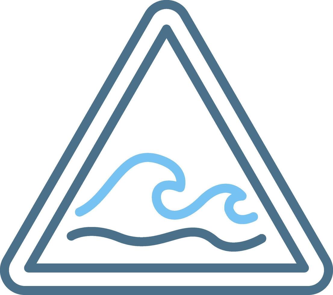 Wave Line Two Colour Icon Design vector