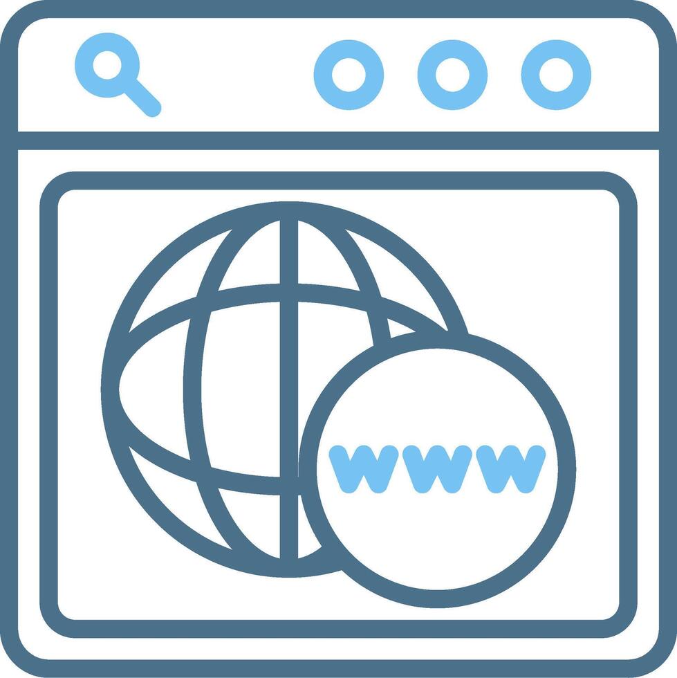 Webpage Line Two Colour Icon Design vector