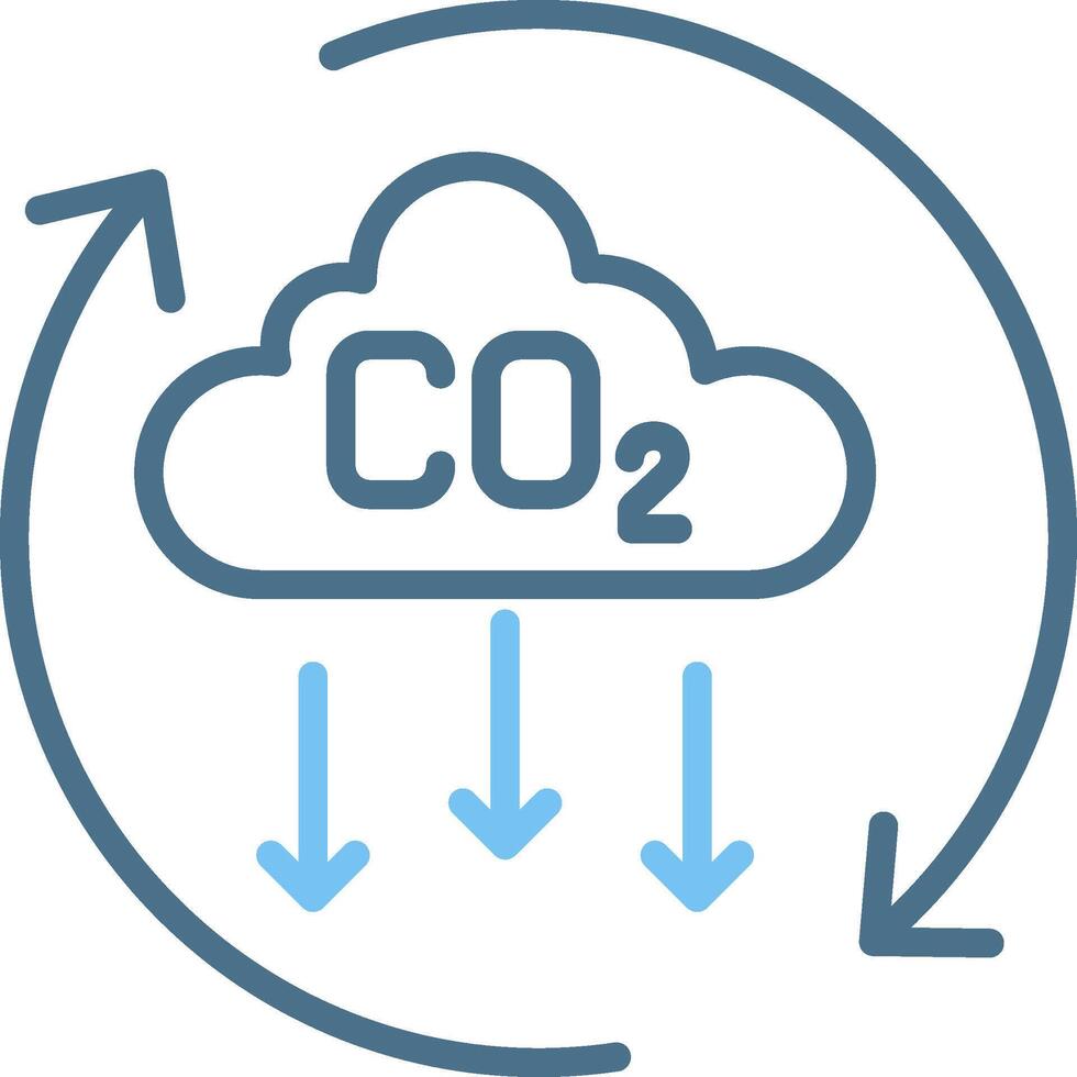 Co2 Line Two Colour Icon Design vector