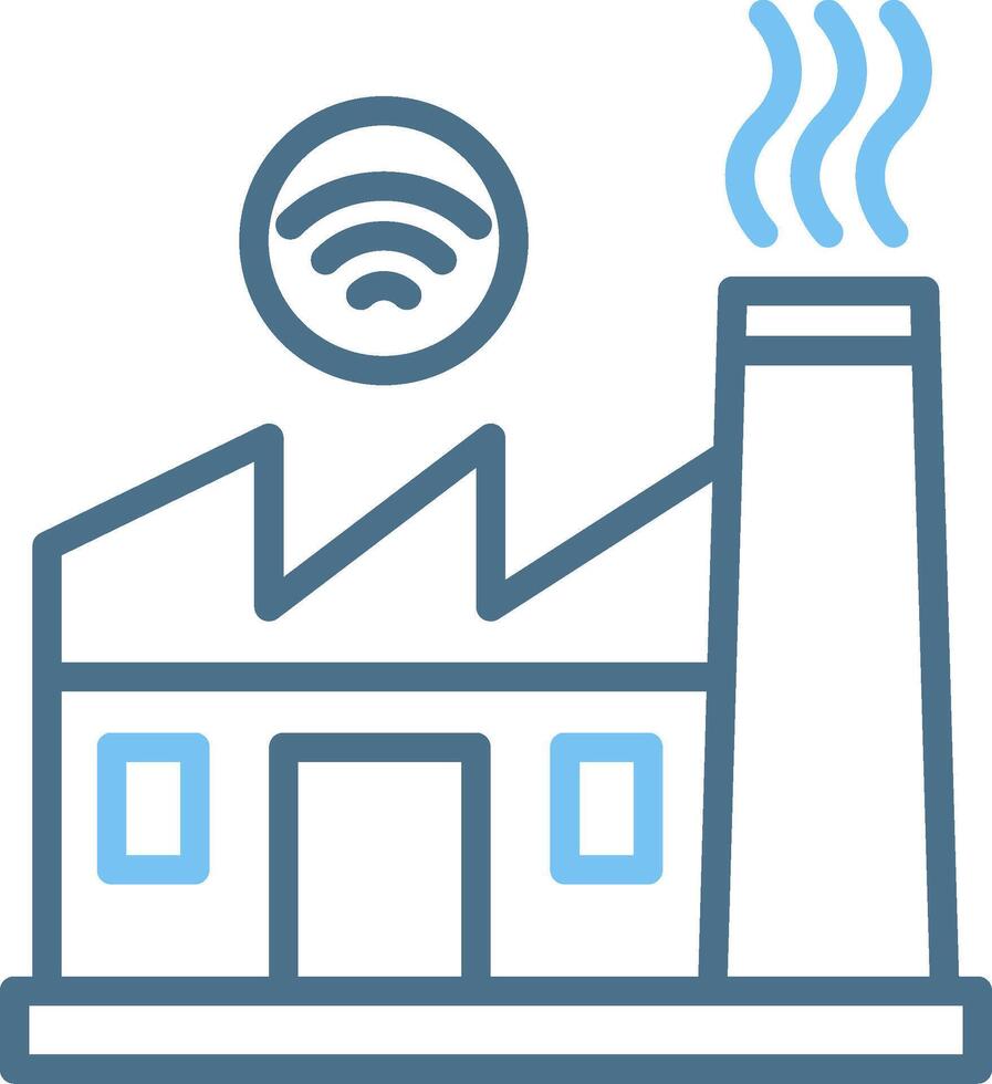 Factory Line Two Colour Icon Design vector