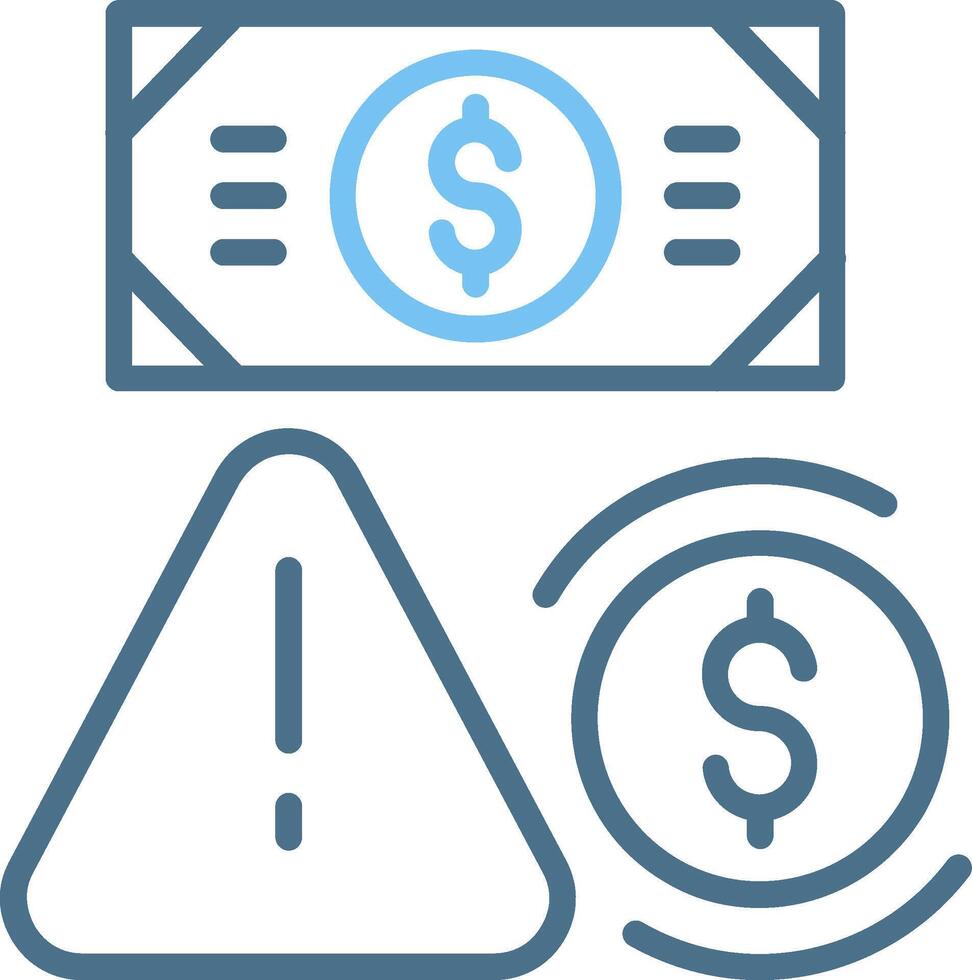 Financial Risk Line Two Colour Icon Design vector