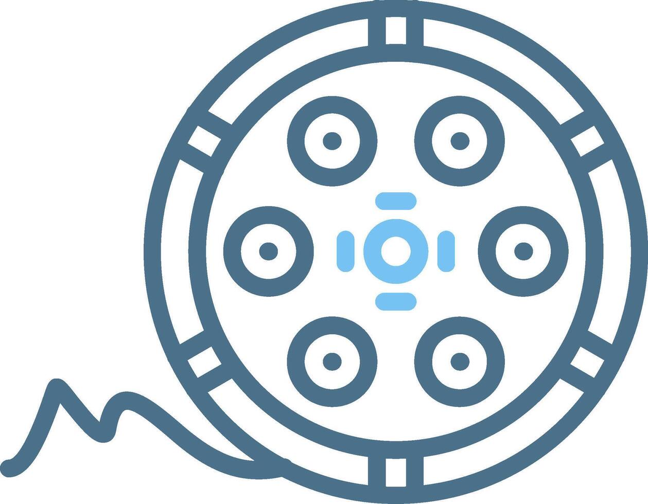 Film Reel Line Two Colour Icon Design vector