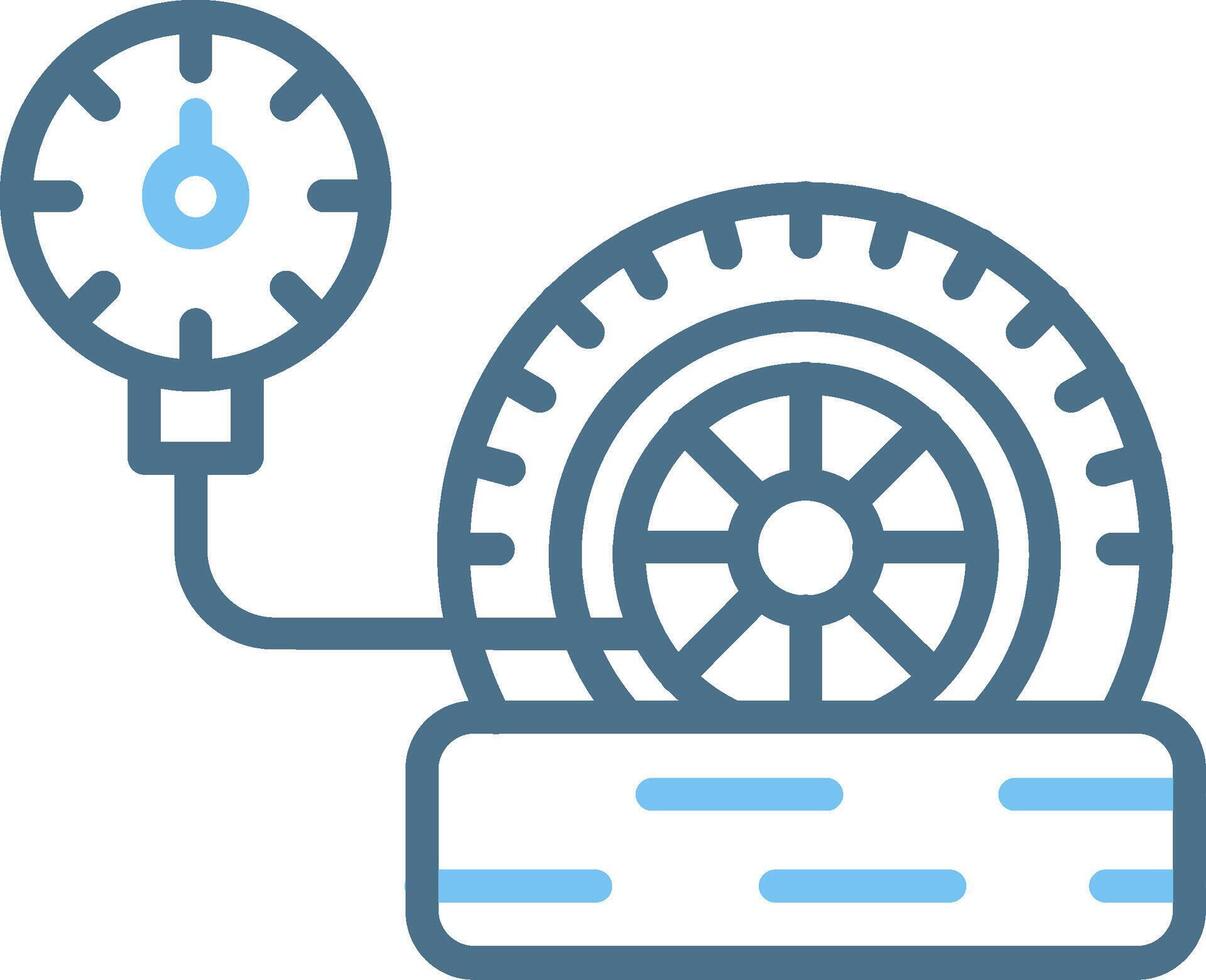 Flat Tire Line Two Colour Icon Design vector
