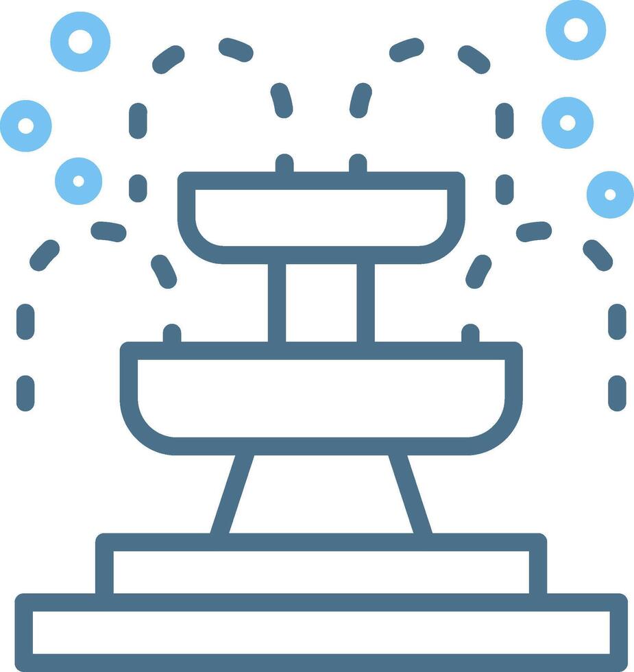 Fountain Line Two Colour Icon Design vector