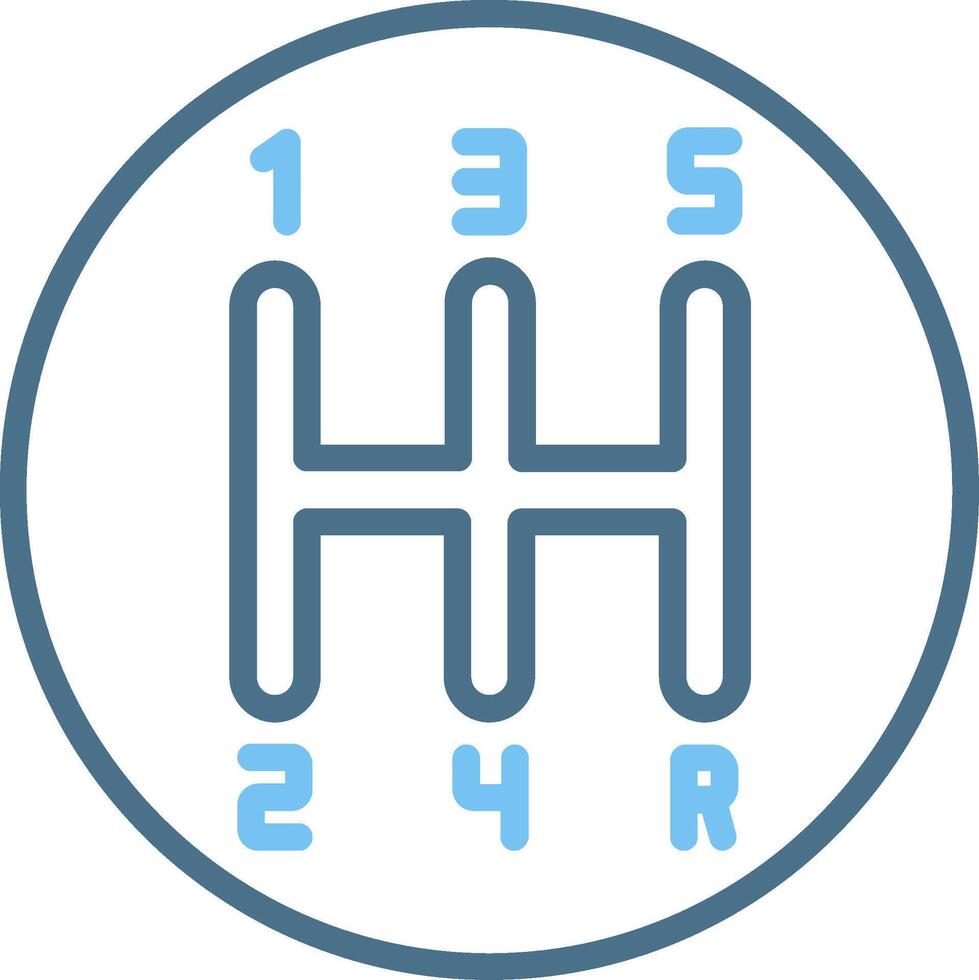 Manual Transmission Line Two Colour Icon Design vector
