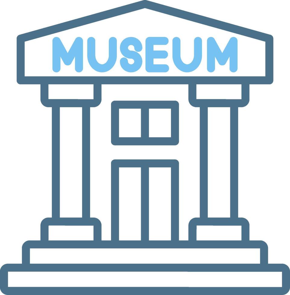 Museum Line Two Colour Icon Design vector