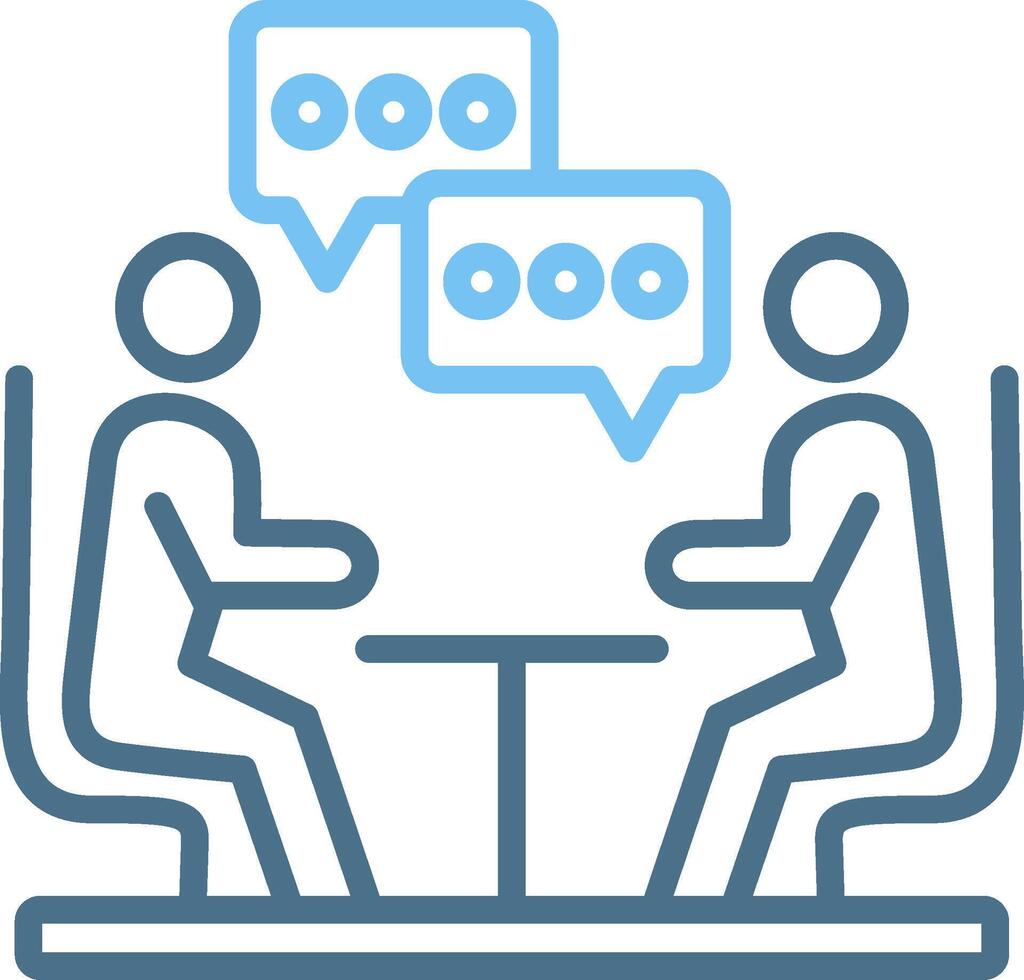 Meeting Line Two Colour Icon Design vector