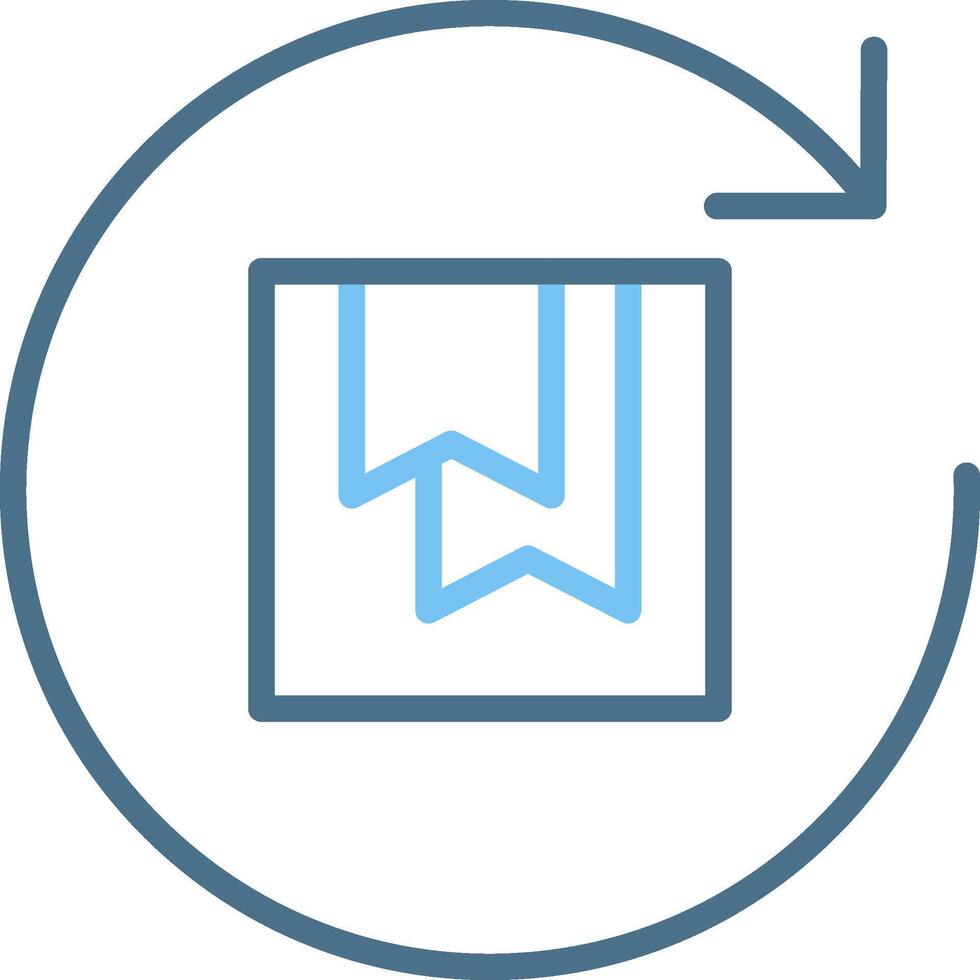 Return Line Two Colour Icon Design vector