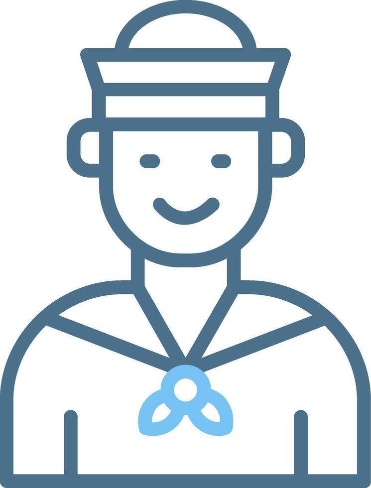 Sailor Line Two Colour Icon Design vector
