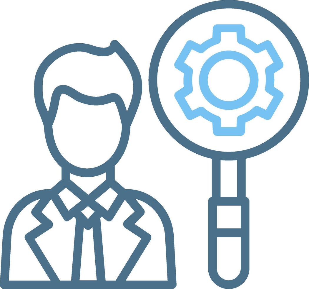 Recruitment Manager Line Two Colour Icon Design vector
