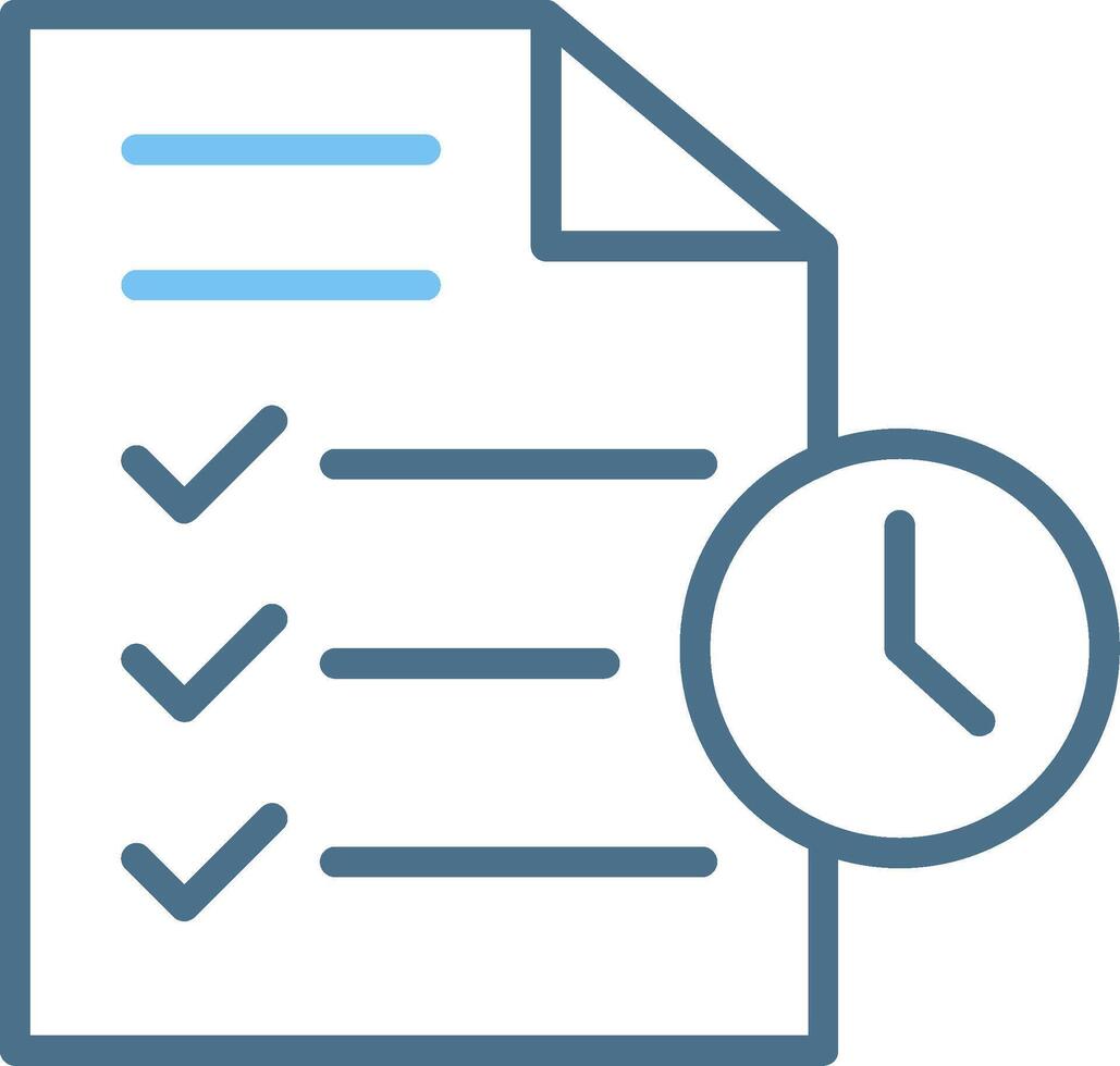 Task Line Two Colour Icon Design vector