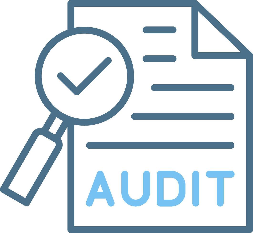 Audit Line Two Colour Icon Design vector