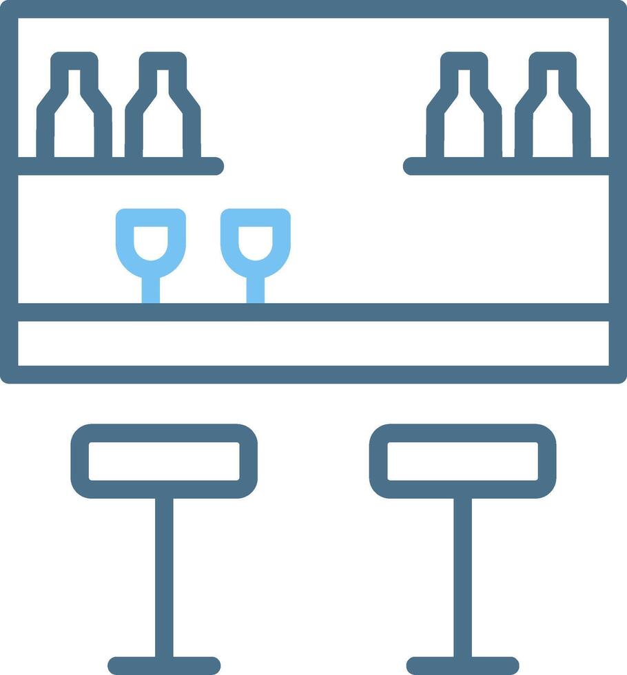 Bar Line Two Colour Icon Design vector