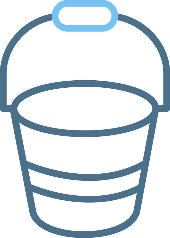 Bucket Line Two Colour Icon Design vector
