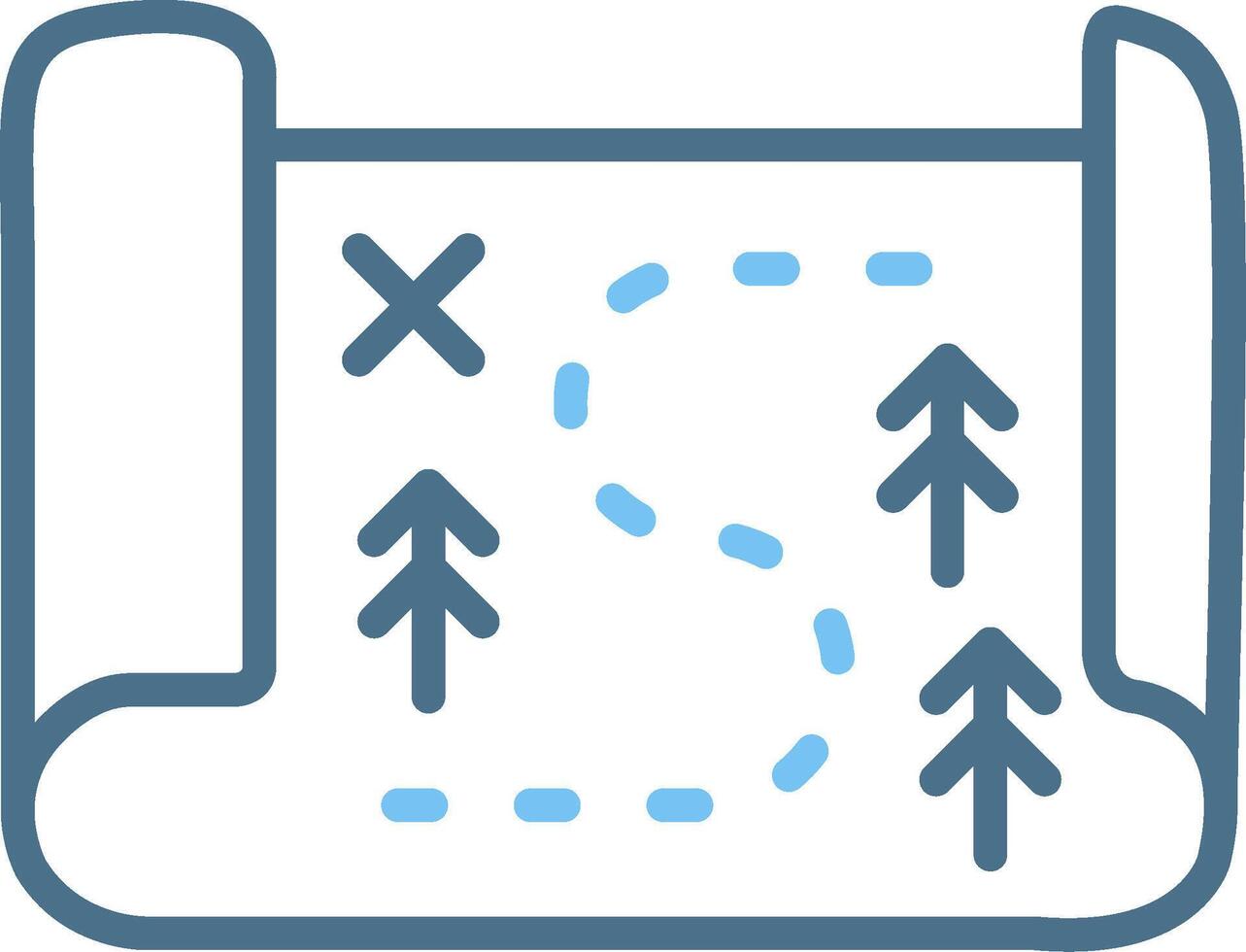 Map Line Two Colour Icon Design vector