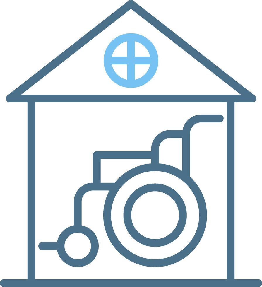 Nursing Home Line Two Colour Icon Design vector