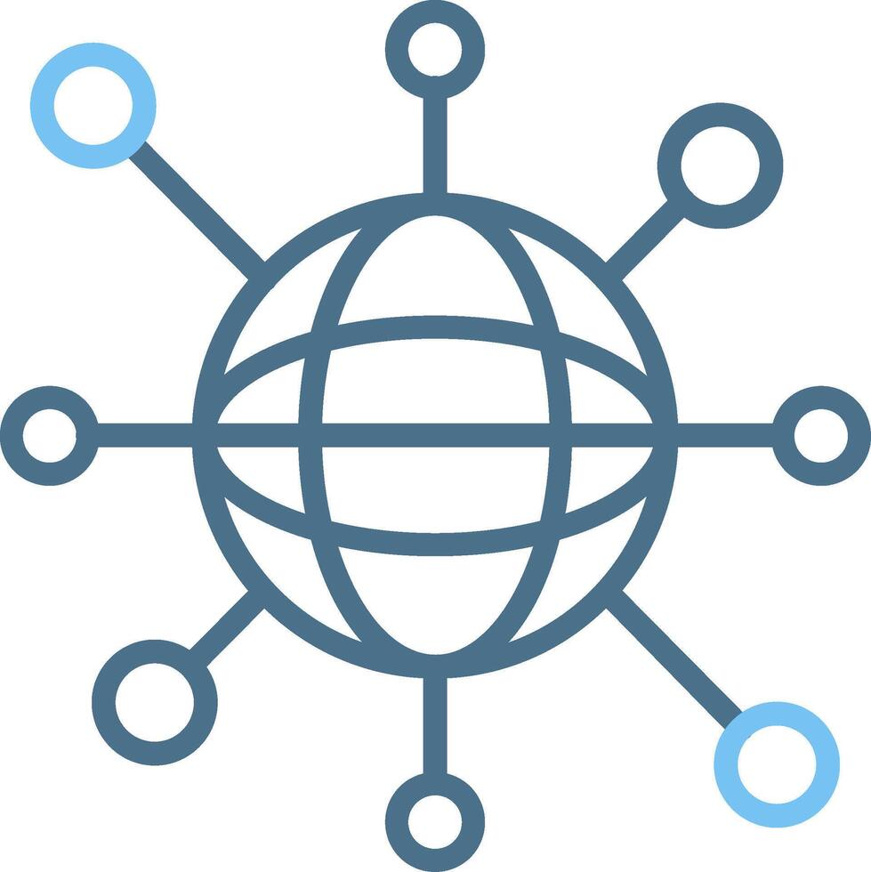 Networking Line Two Colour Icon Design vector