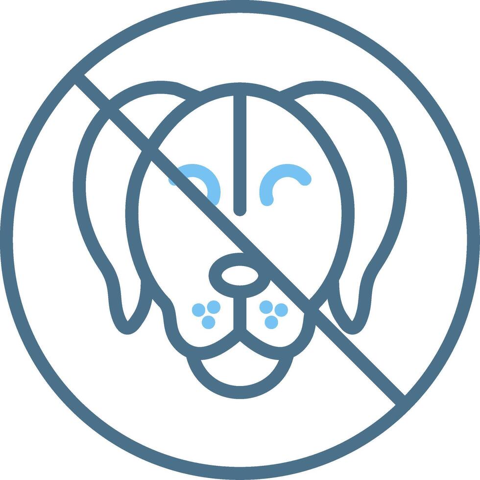 No Pets Line Two Colour Icon Design vector