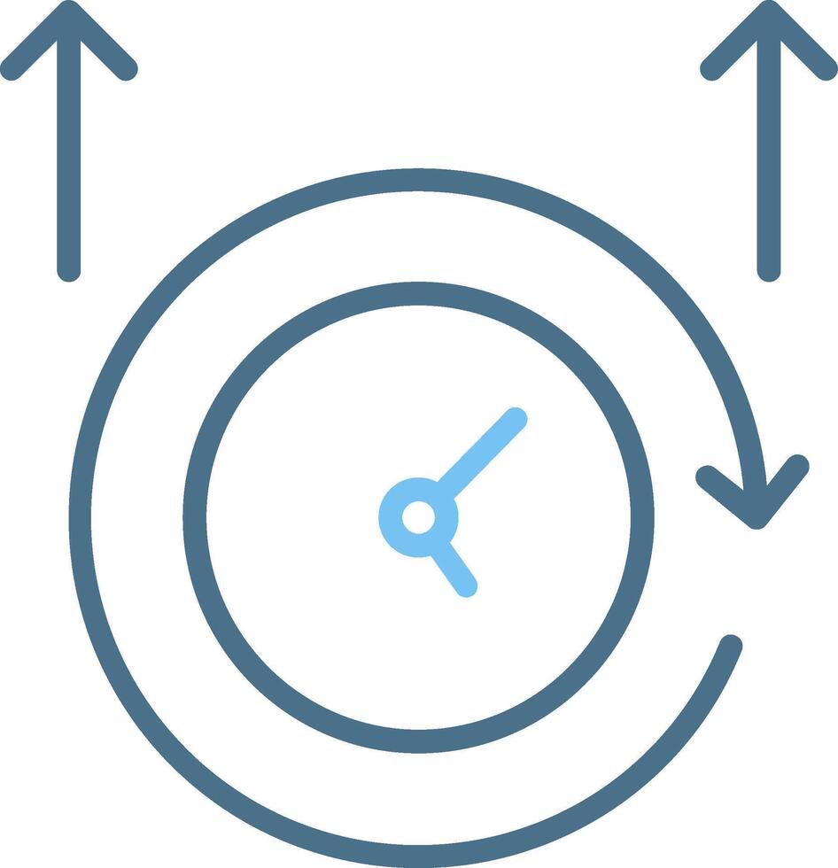 Overtime Line Two Colour Icon Design vector