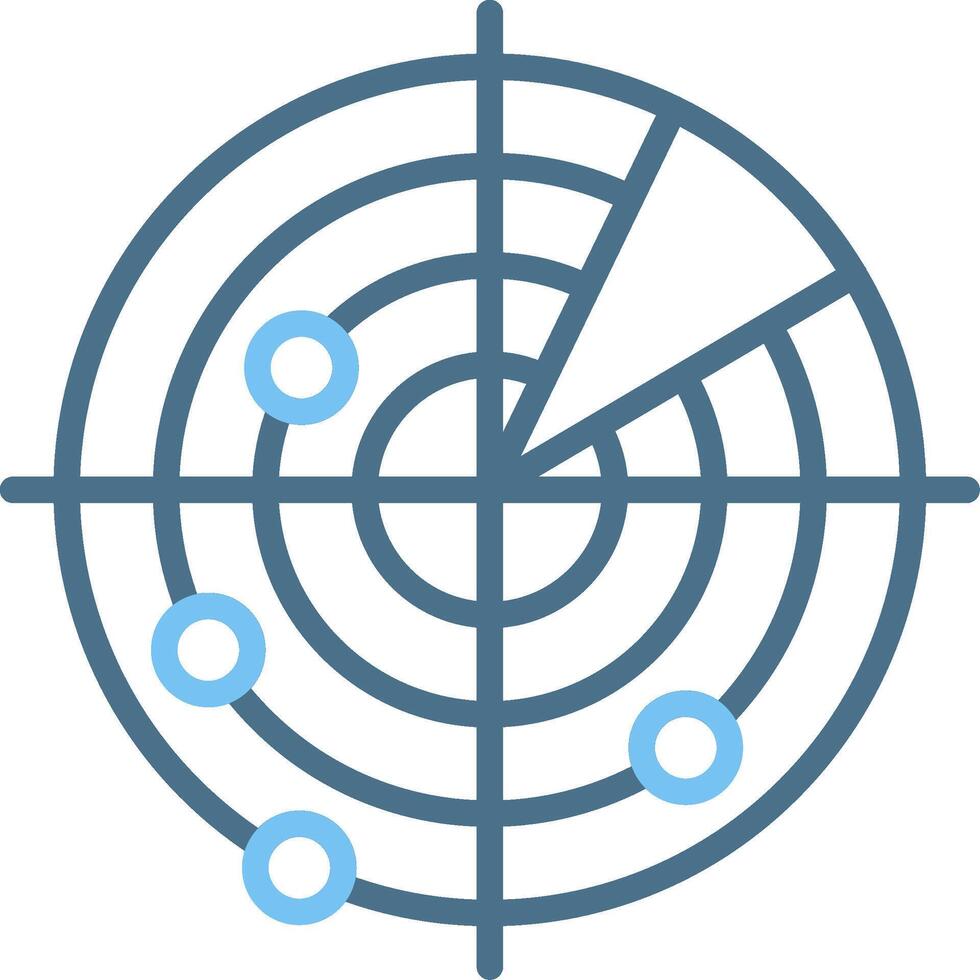 Radar Line Two Colour Icon Design vector
