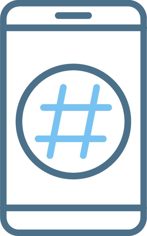 Hashtag Line Two Colour Icon Design vector