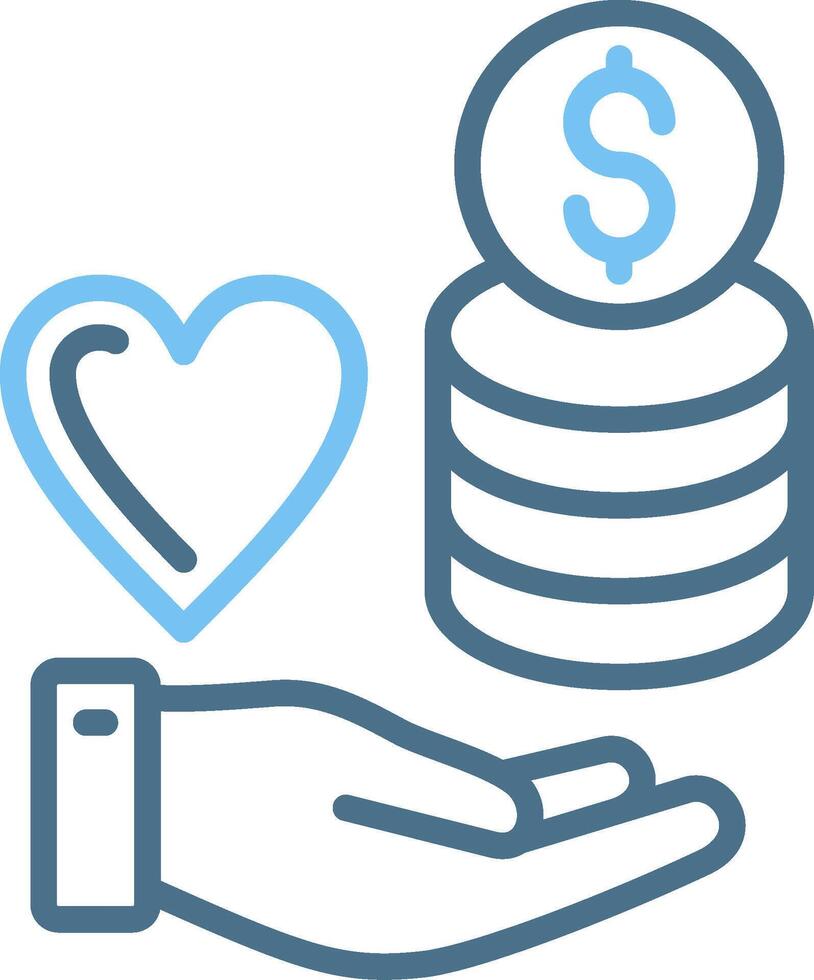 Give Money Line Two Colour Icon Design vector