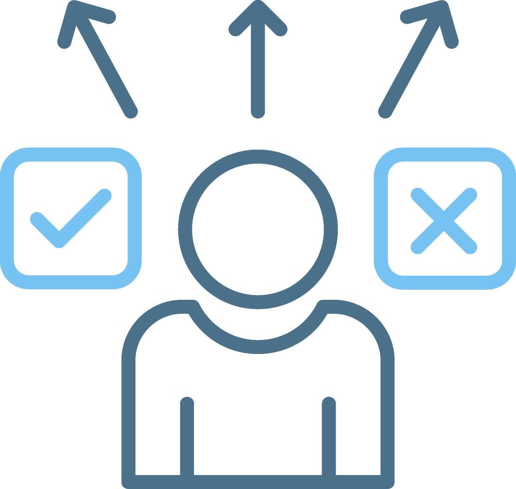 Decide Line Two Colour Icon Design vector