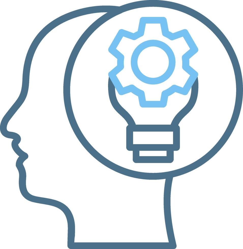 Consideration Line Two Colour Icon Design vector