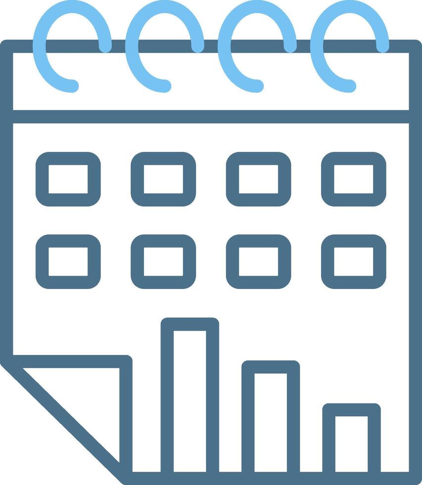 Calendar Line Two Colour Icon Design vector