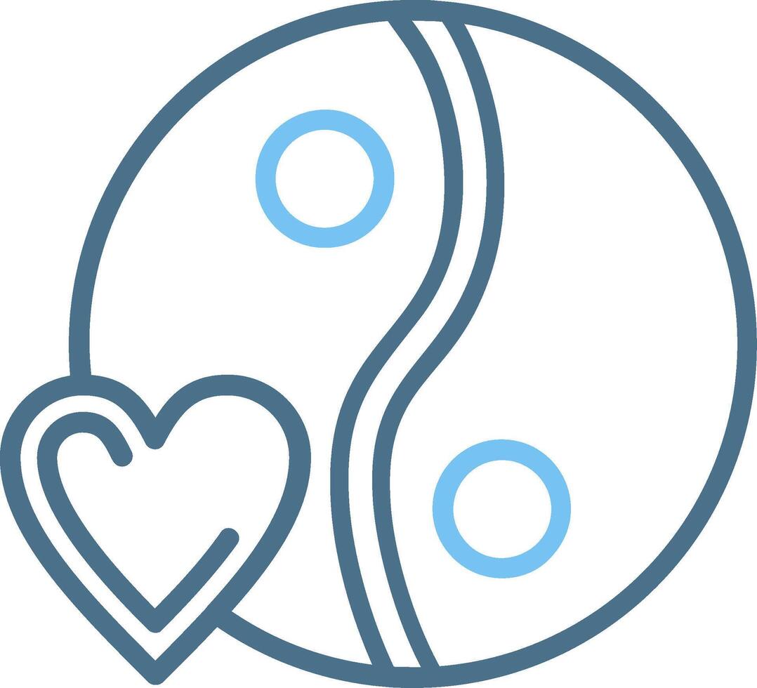 Yin yang Line Two Colour Icon Design vector