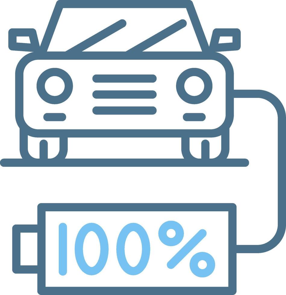 Battery Status Line Two Colour Icon Design vector