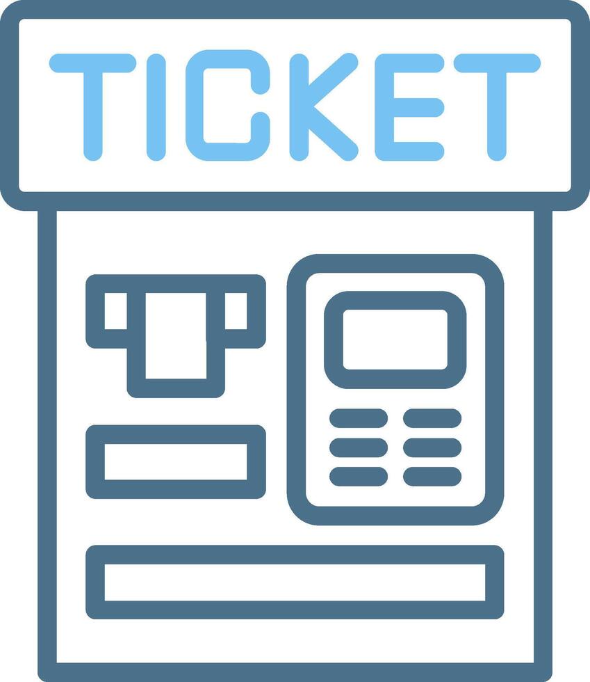 Ticket Machine Line Two Colour Icon Design vector