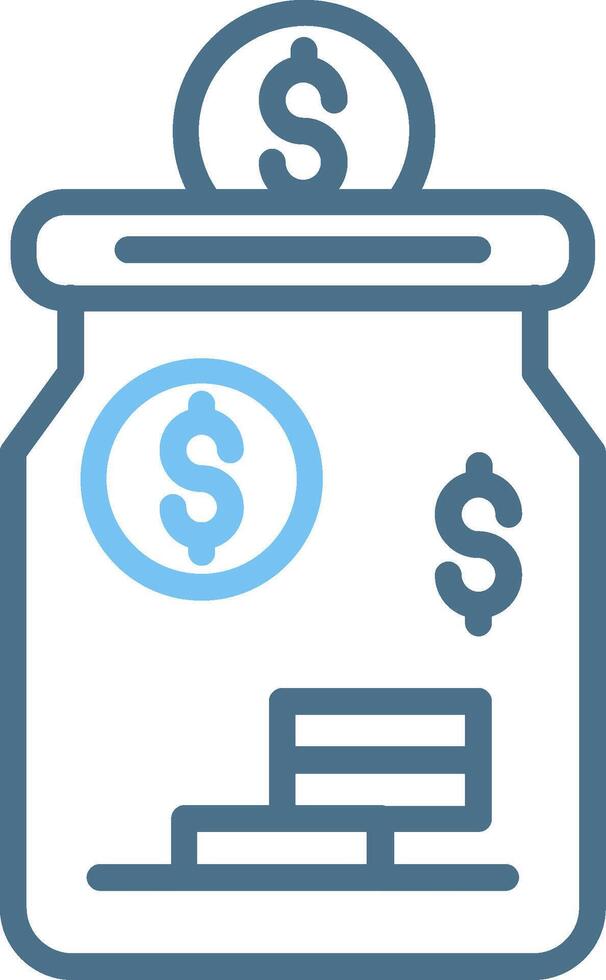 Saving Money Line Two Colour Icon Design vector