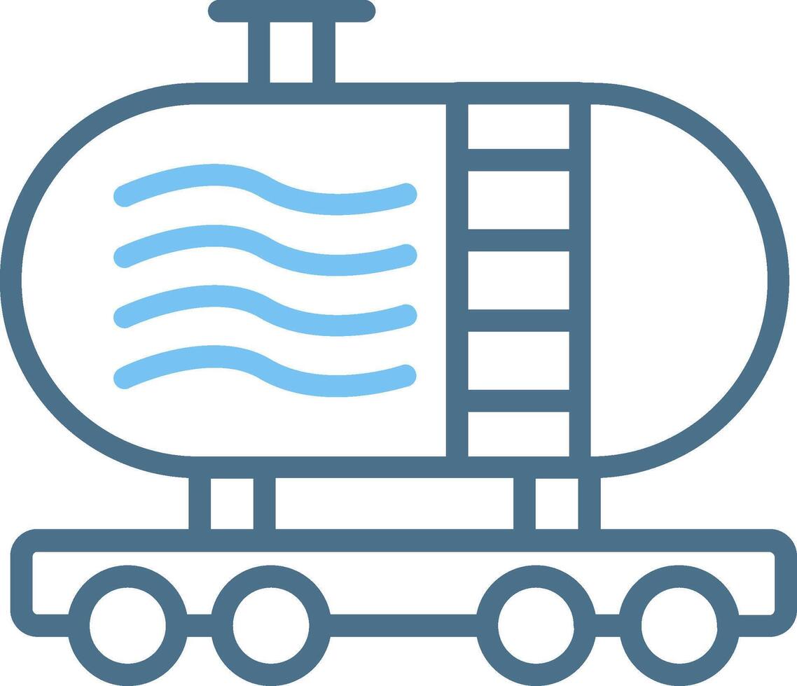Tanker Line Two Colour Icon Design vector