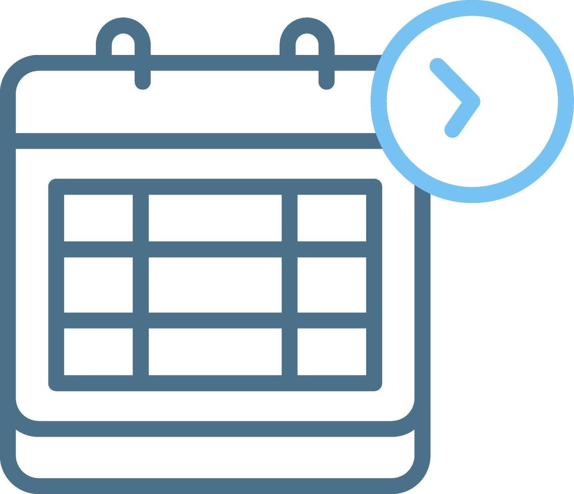 Upcoming Line Two Colour Icon Design vector