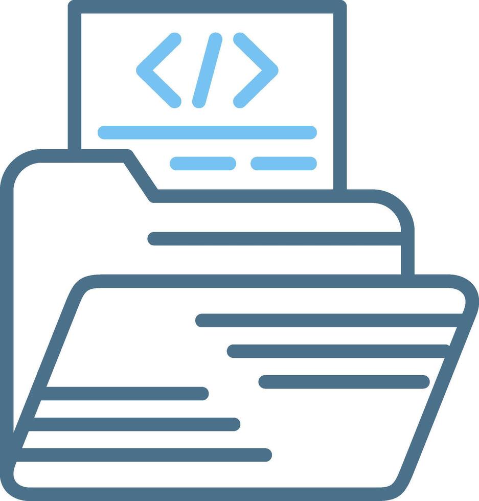 Coding Line Two Colour Icon Design vector