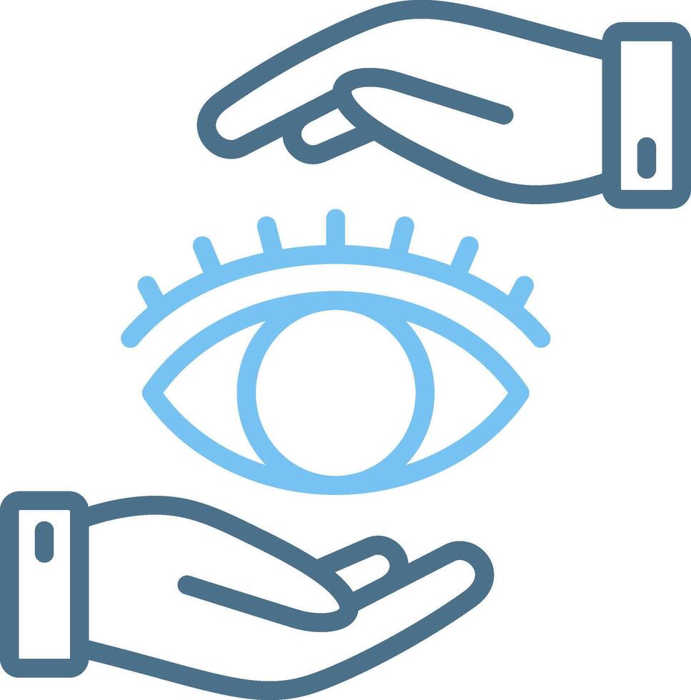 Eye Line Two Colour Icon Design vector