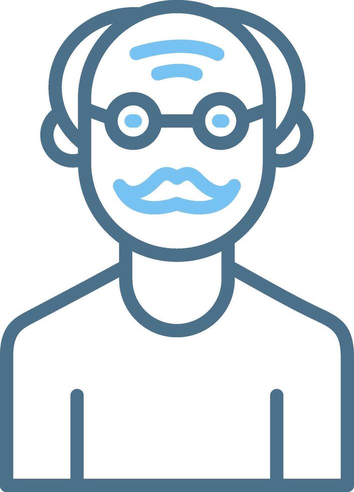Elder People Line Two Colour Icon Design vector