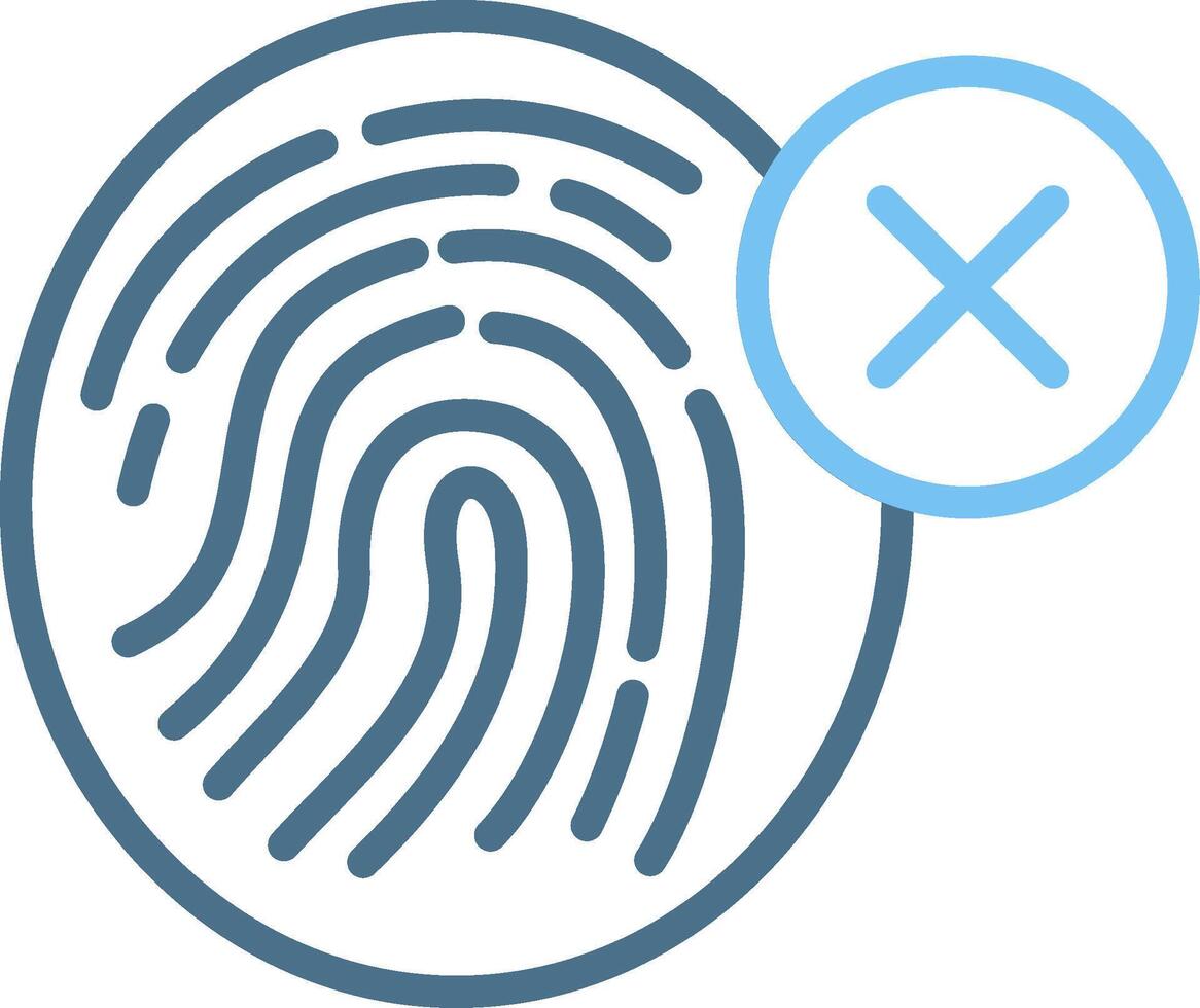 Denied Line Two Colour Icon Design vector
