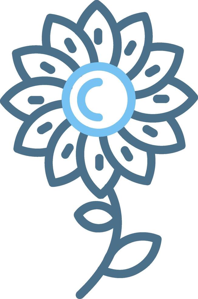 flower Line Two Colour Icon Design vector