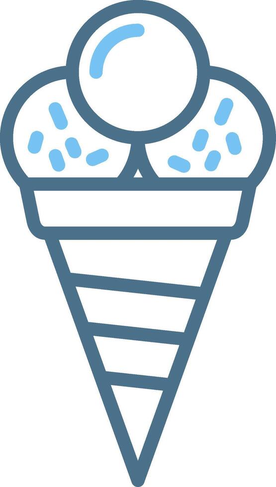 Ice Cream Line Two Colour Icon Design vector