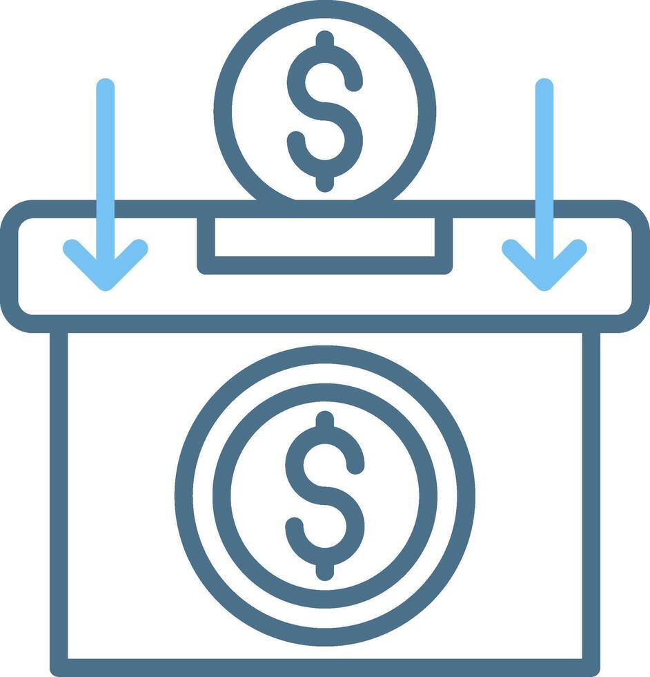 Insert coin Line Two Colour Icon Design vector