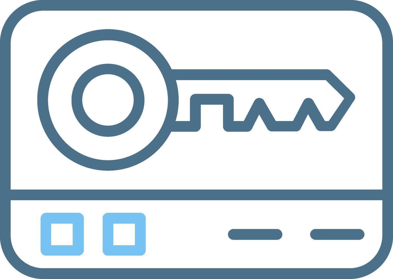 Key Card Line Two Colour Icon Design vector