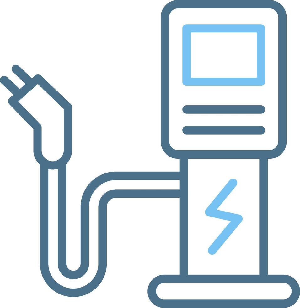 Charging Station Line Two Colour Icon Design vector